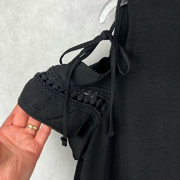 Off the Shoulder Black Lace Top - Picture 3 of 10